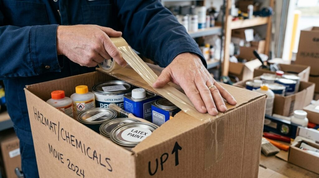 Close-up detailed shot of hands carefully applying industria